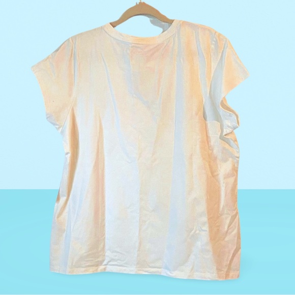 Calvin Klein Tee XL Women’s Large White Silver & Black metallic Graphic Logo NWT - Picture 3 of 9